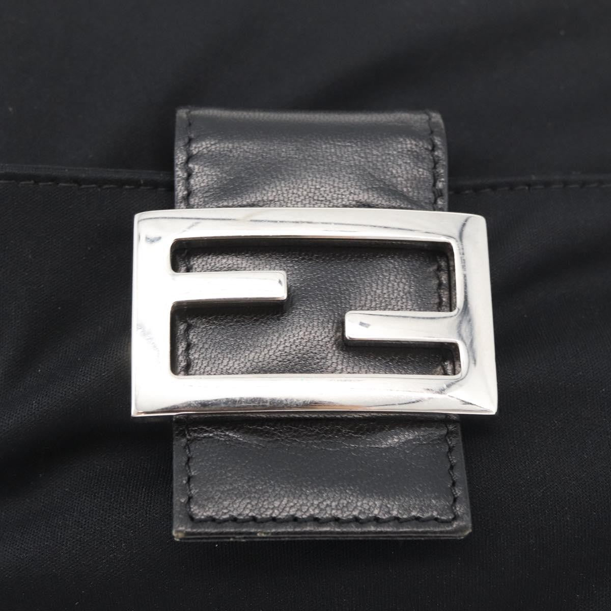 Fendi Baguette Canvas, Black, Nylon, Handbag
