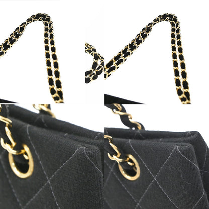 Chanel Vintage CC Chain Quilted Canvas, Black, Canvas, Tote Bag