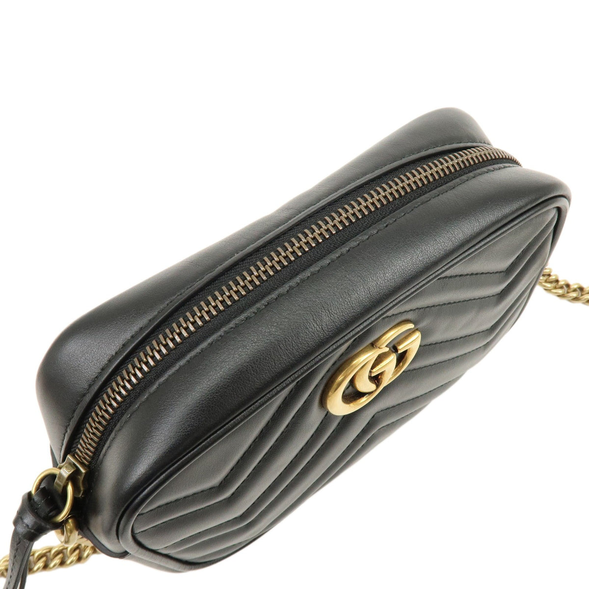 Gucci GG Marmont Matelasse Leather, Black, Leather, Shoulder Bag
