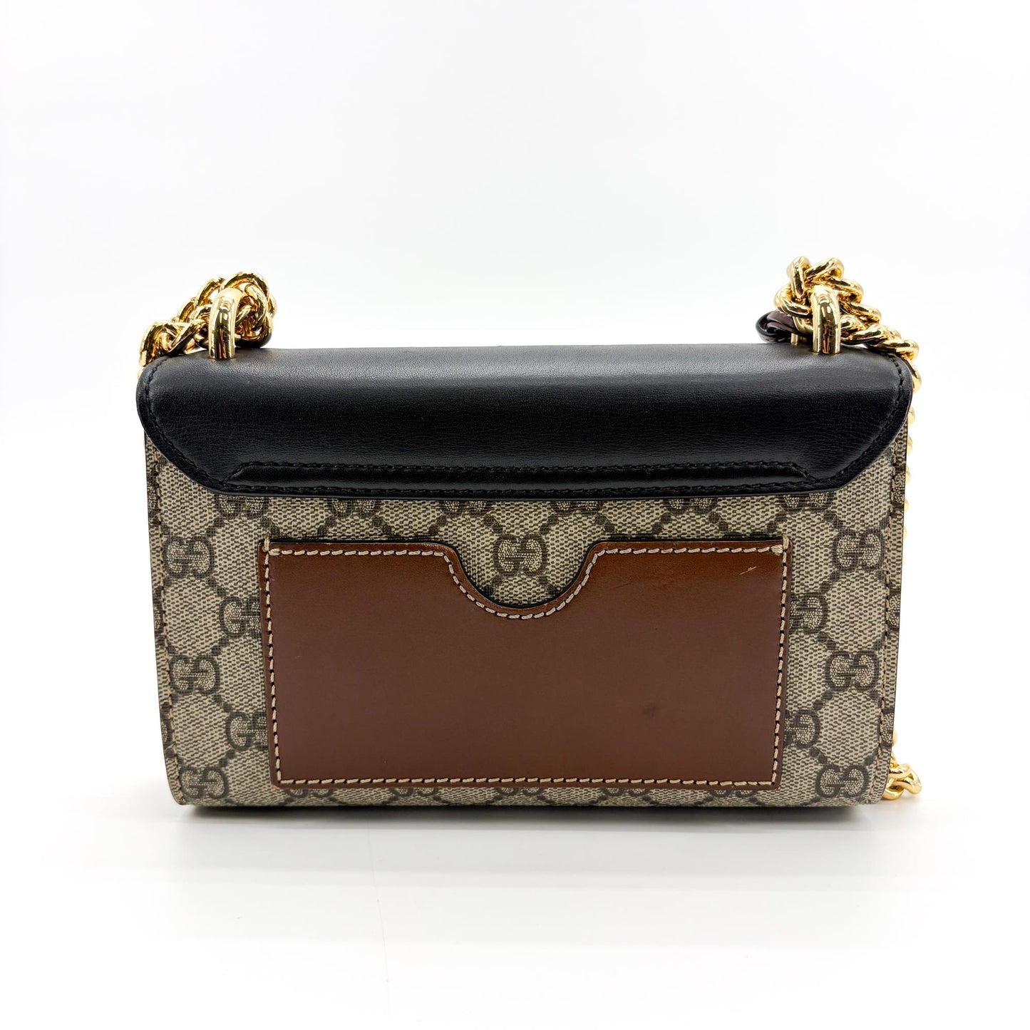 Gucci Padlock GG Coated Canvas and Leather, Black, Leather, Shoulder Bag