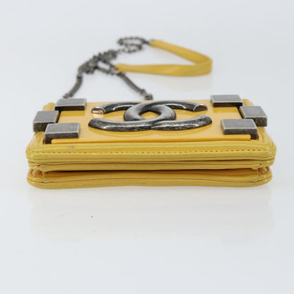 Chanel Boy Brick Flap Bag Lambskin and Plexiglass, YELLOW, LEATHER, Clutche & pouche