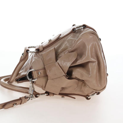 Miu Miu Bow Satchel Cervo Leather, Beige, Leather, Handbag