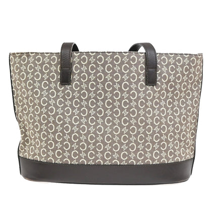 Celine Vintage Macadam Shopper Coated Canvas, Brown, Canvas, Tote Bag