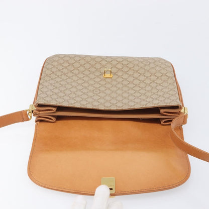 Celine Vintage Macadam Canvas and Leather, Beige, Canvas, Shoulder Bag