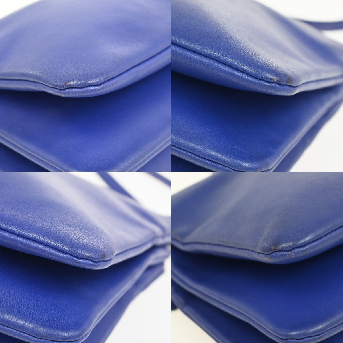 Celine Trio Leather, Blue, Leather, Shoulder Bag