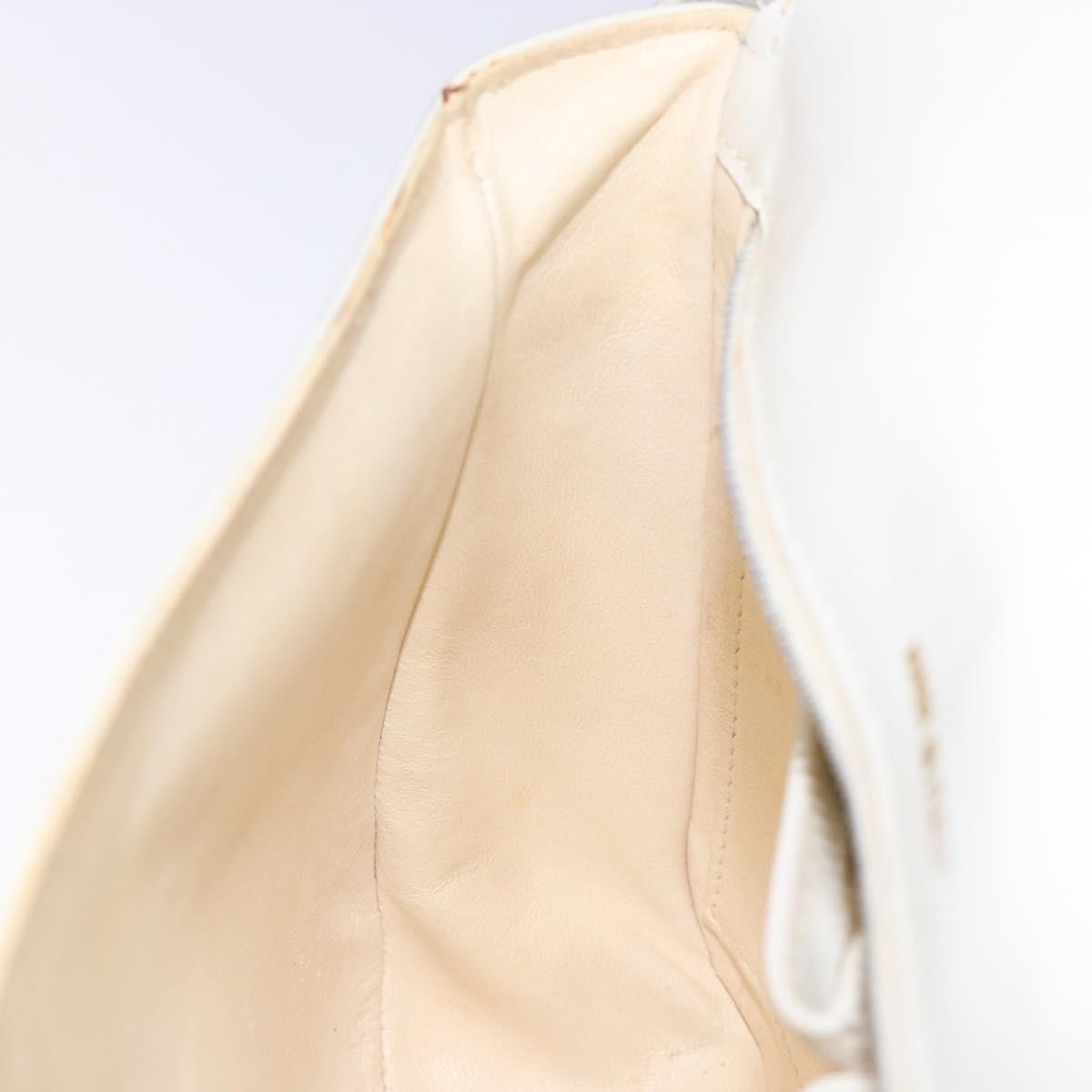 Celine Shoulder Leather, White, Leather, Shoulder Bag