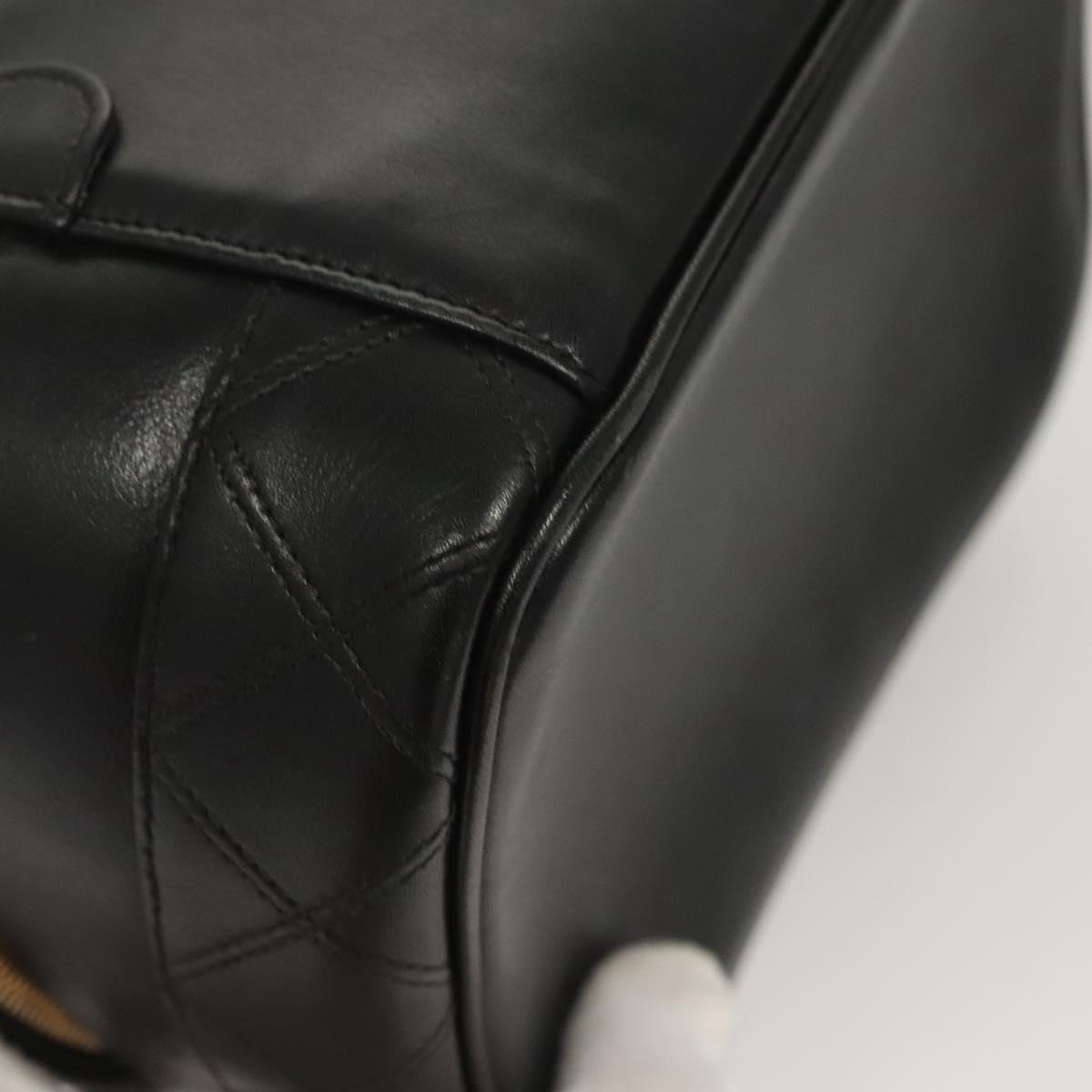 Chanel Vanity pouch Leather, BLACK, LEATHER, Handbag