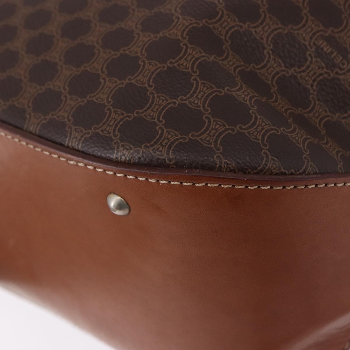 Celine Vintage Macadam Canvas, Brown, Canvas, Backpack