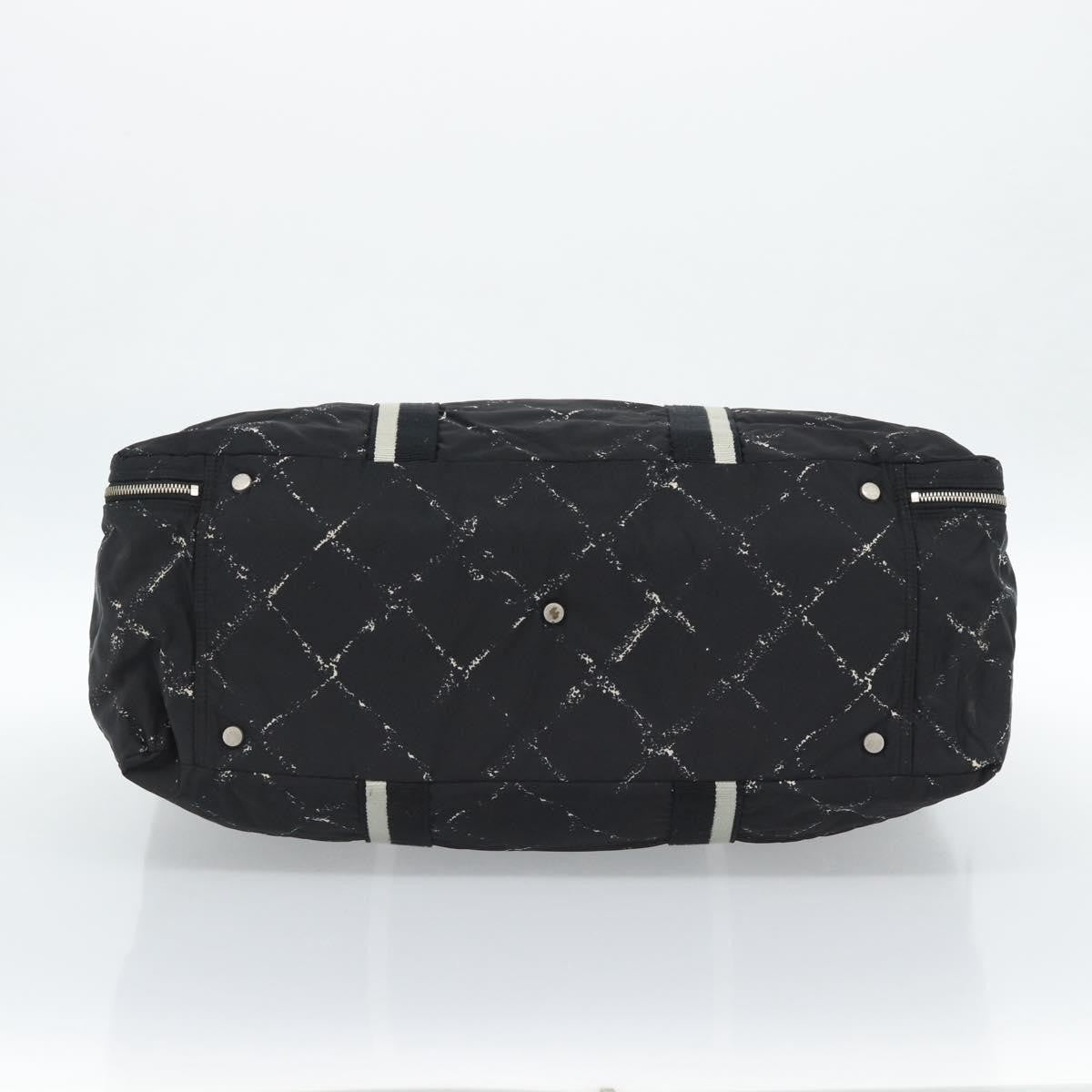Chanel Travel Line Duffle Printed Nylon, Black, Nylon, Travel Bag
