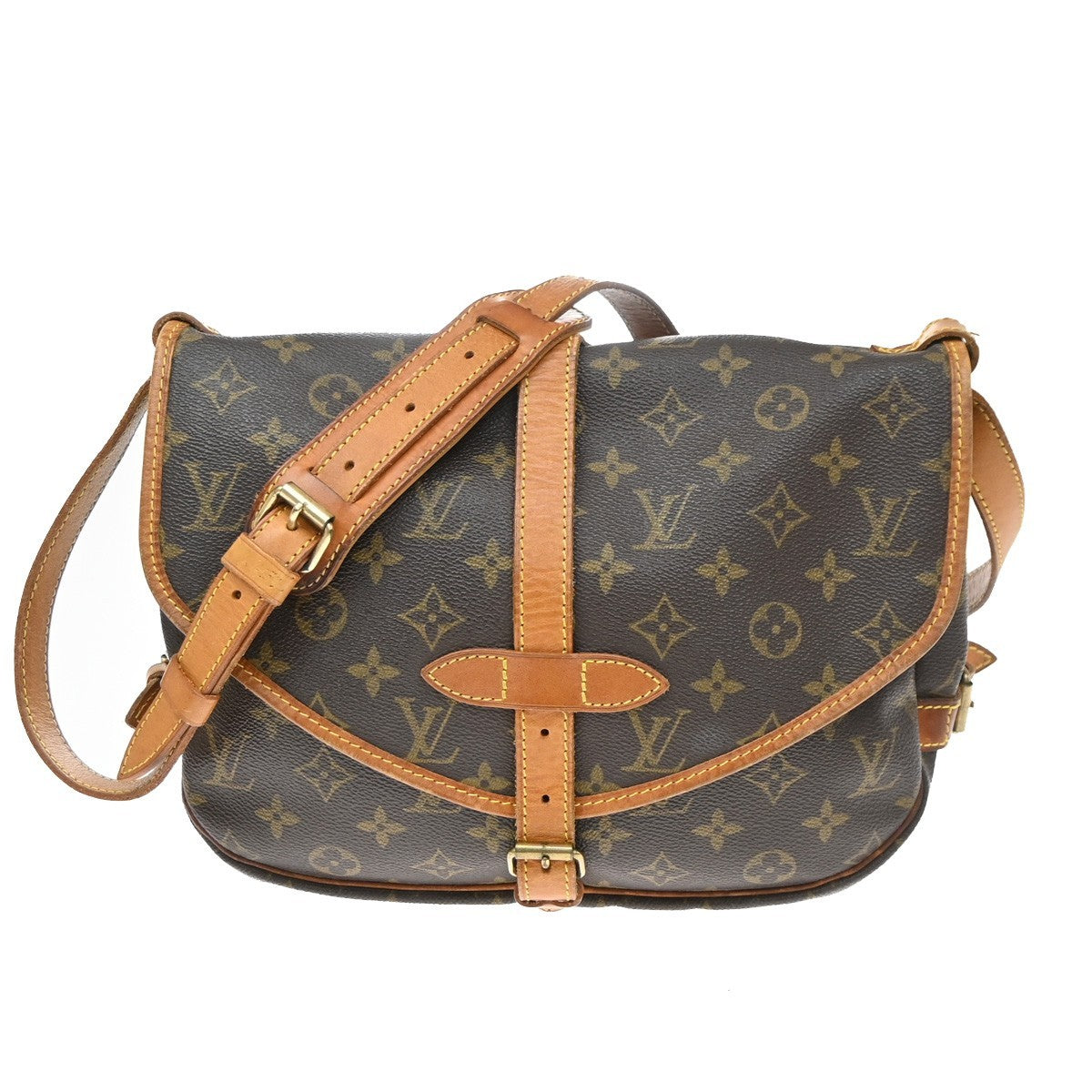 Louis Vuitton Saumur Monogram, Brown, Canvas, Shoulder Bag