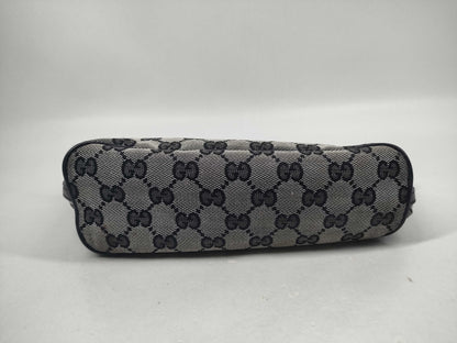Gucci Boat Pochette GG Canvas and leather, Gray, Canvas, Clutch