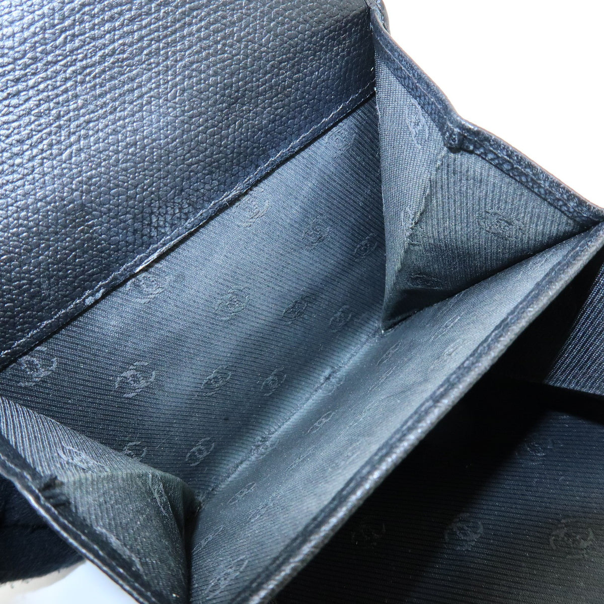 Chanel CC Button Coin Purse Leather, Black, Calfskin, Card Holder