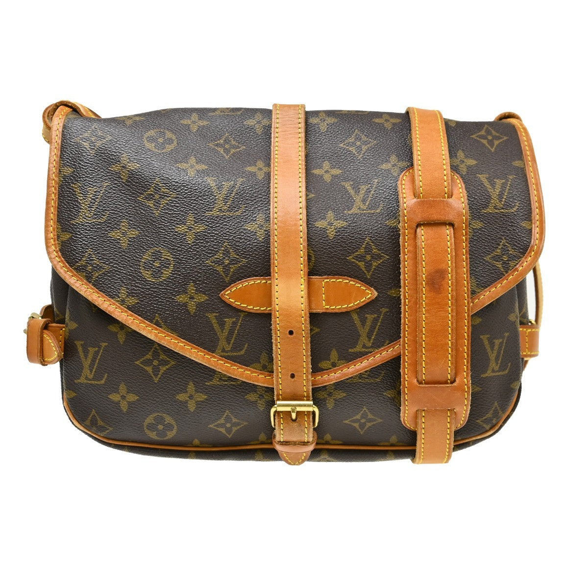 Louis Vuitton Saumur Monogram, Brown, Canvas, Shoulder Bag