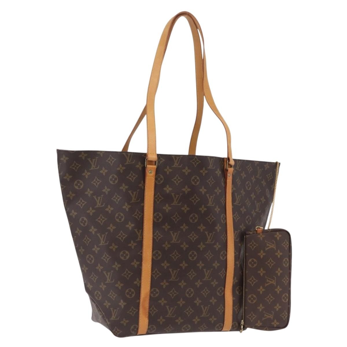 Louis Vuitton Shopping Sac Monogram Canvas, Brown, Canvas, Handbag