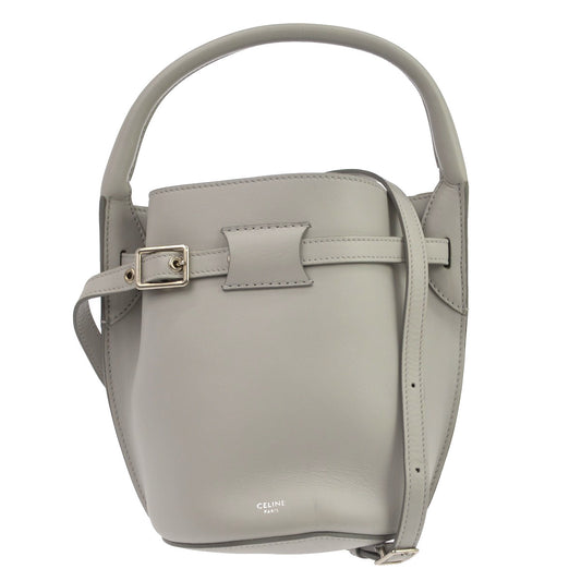 Celine Big Bag Bucket Leather, Gray, Leather, Handbag