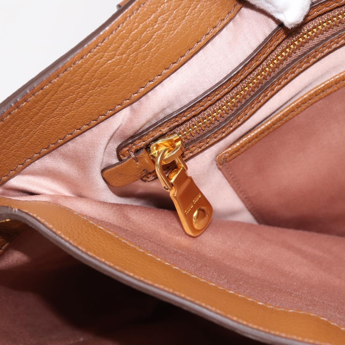 Miu Miu Madras Convertible Lock Leather, Brown, Leather, Tote Bag