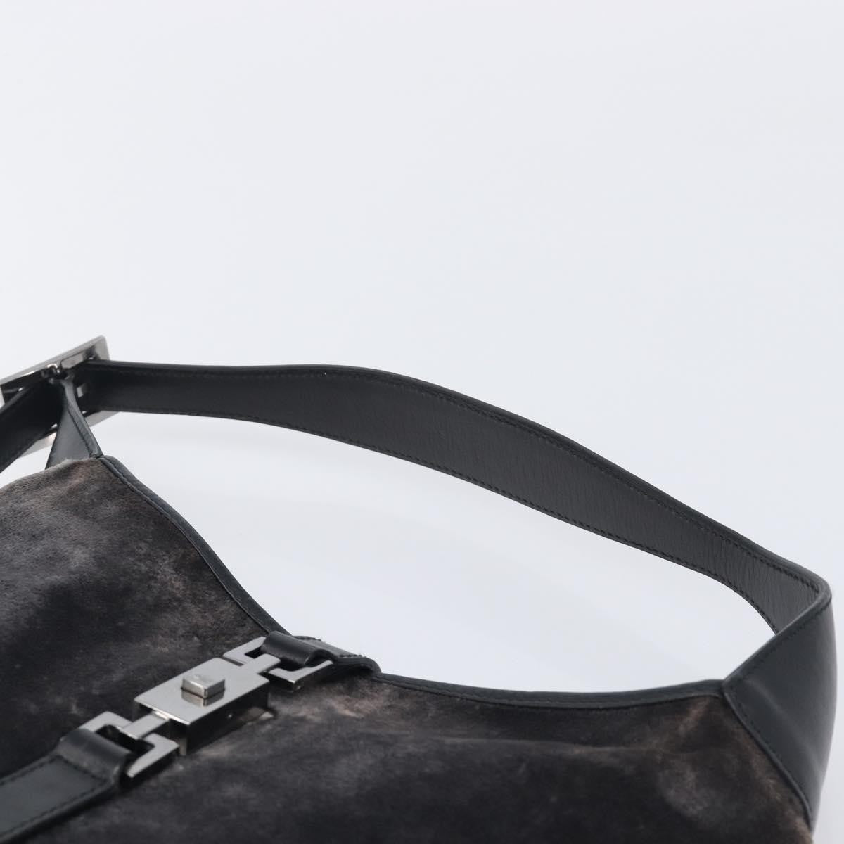 Gucci Vintage Jackie Shoulder Velvet and Leather, Black, Velvet, Handbag