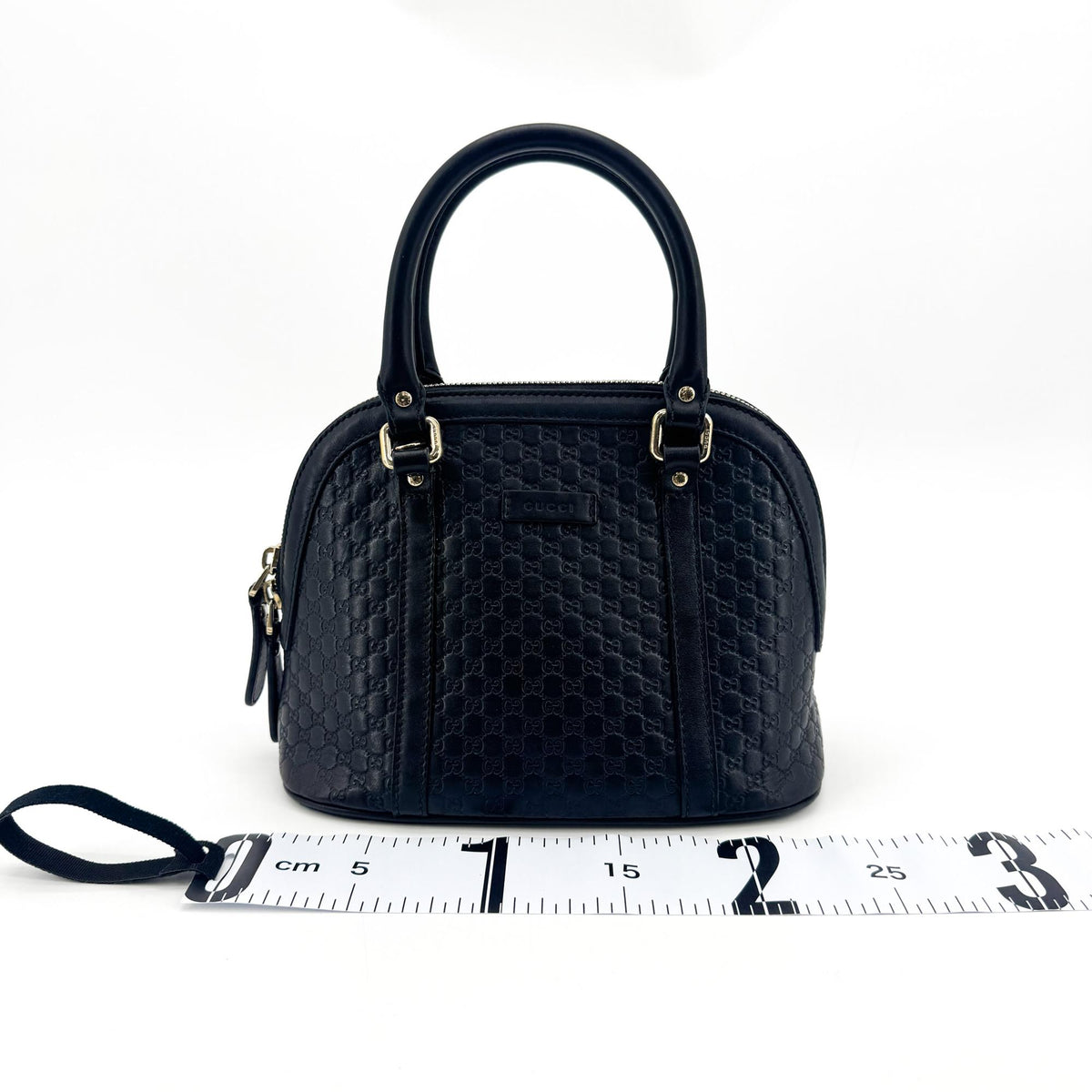 Gucci Convertible Dome Satchel Microguccissima Leather, Black, Leather, Handbag