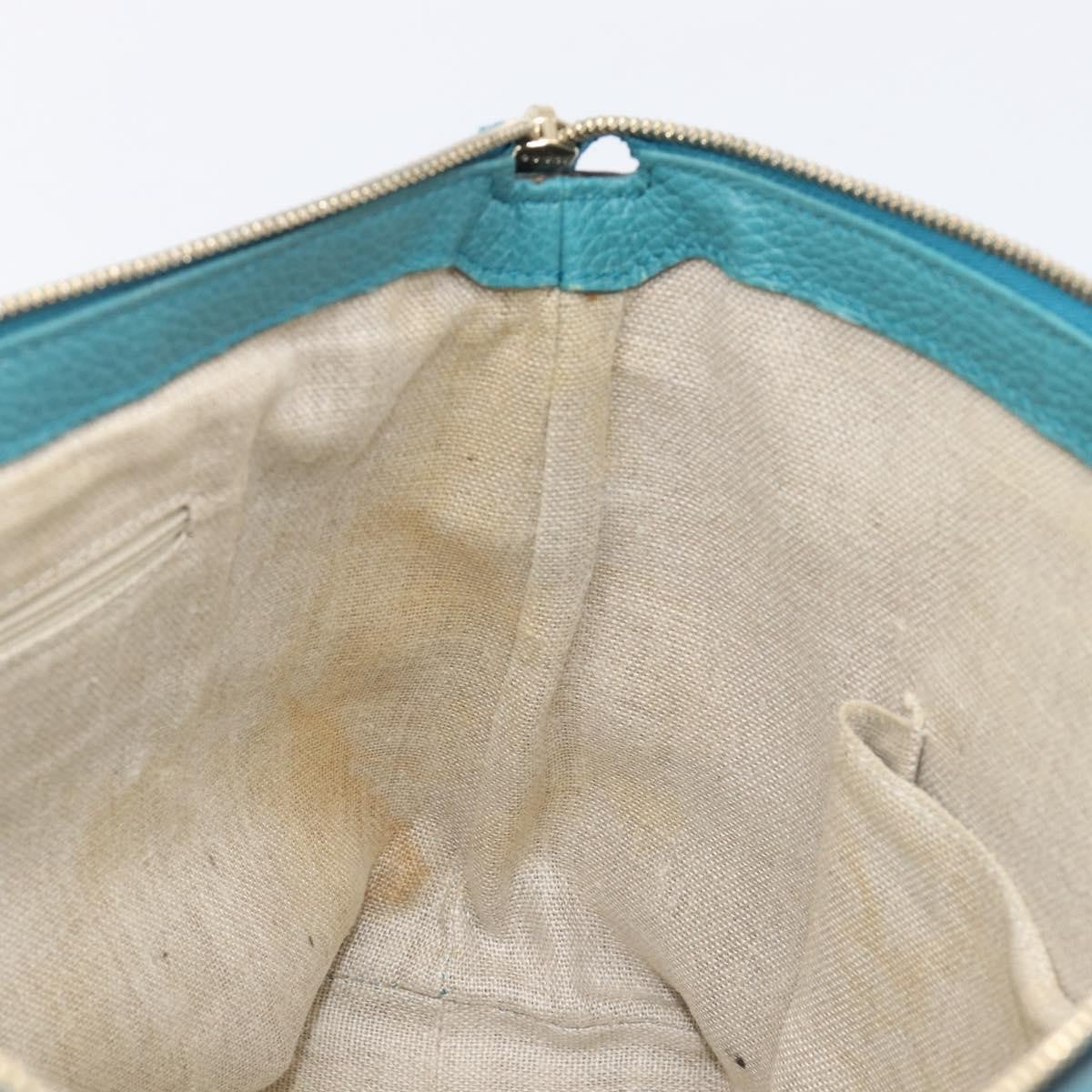 Gucci GG Charm Convertible Dome Satchel Leather, Blue, Leather, Handbag