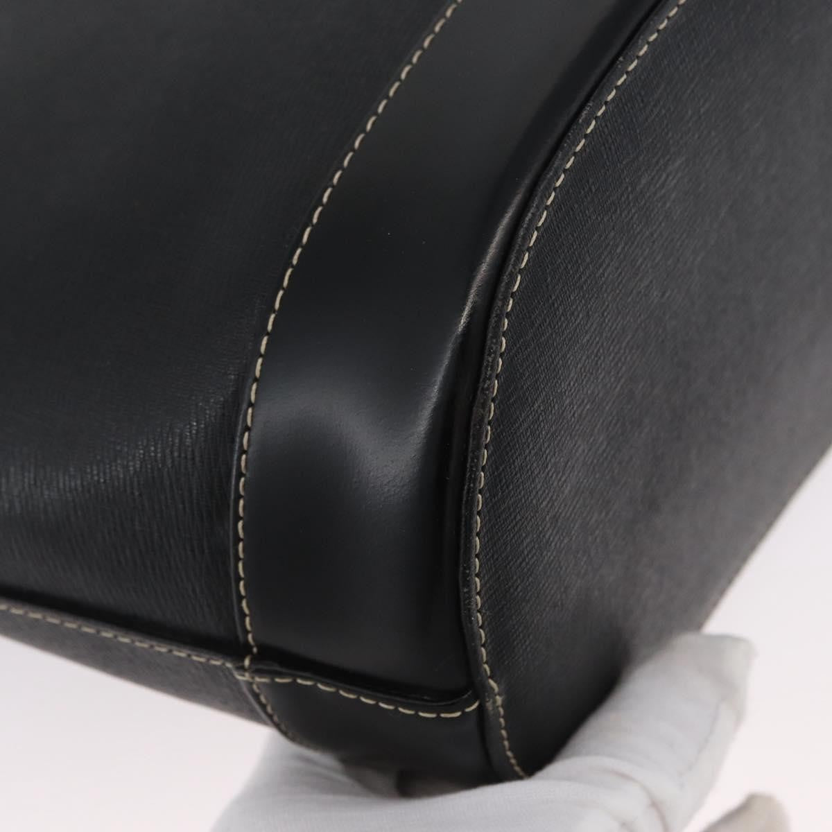 Burberry Vintage Vintage Check Coated Canvas, Black, Leather, Tote Bag