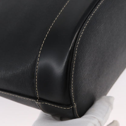 Burberry Vintage Vintage Check Coated Canvas, Black, Leather, Tote Bag