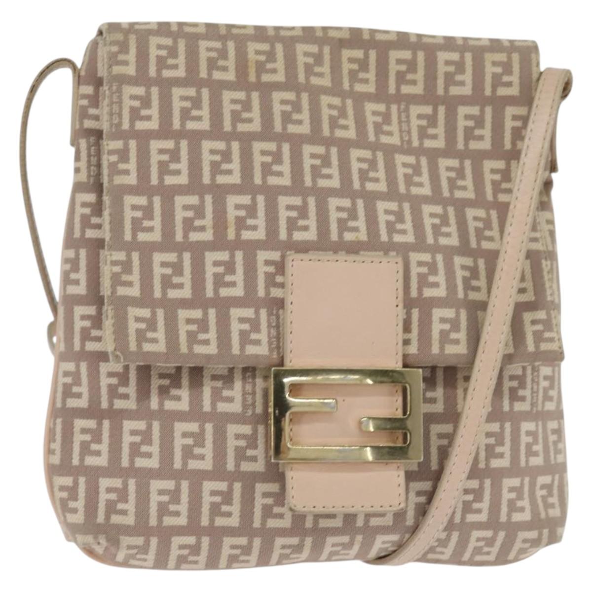 Fendi Mama Messenger Bag Zucca Canvas, BEIGE, CANVAS, Crossbody bag