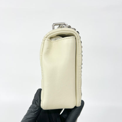 Burberry Lola Wallet on Chain Quilted Leather, Ecru, Leather, Crossbody Bag