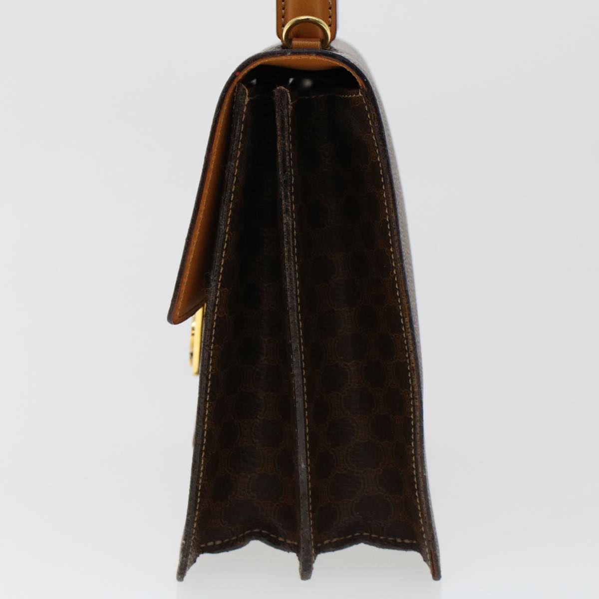 Celine C Macadam Handbag PVC Leather, BROWN, PVC, Handbag