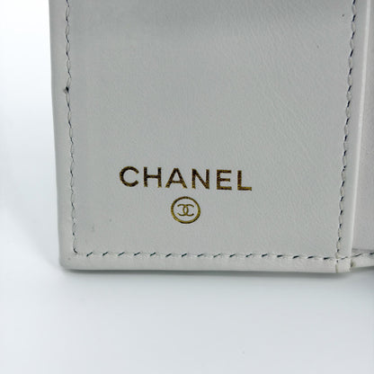 Chanel Classic Flap Card Holder Quilted Caviar, White, Calfskin, Card Holder