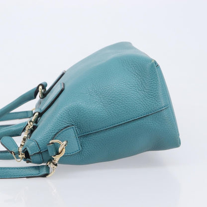 Gucci GG Charm Convertible Dome Satchel Leather, Blue, Leather, Handbag