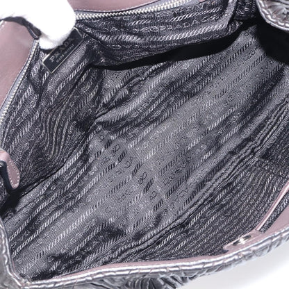 Prada Flap Chevron Nappa, Black, Leather, Shoulder Bag