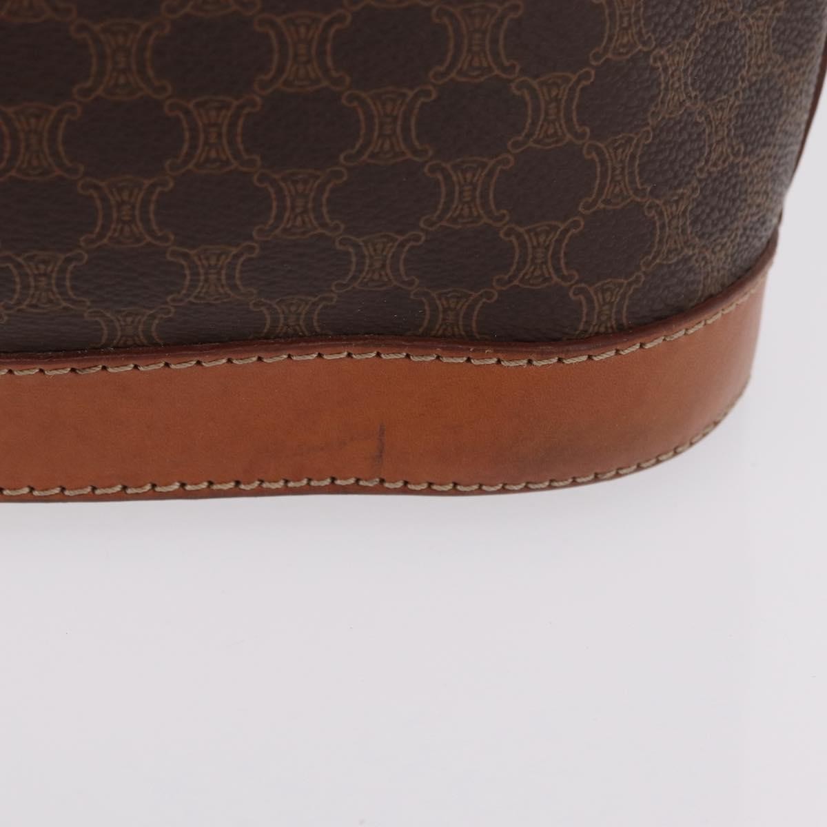 Celine Vintage Macadam Shopper Coated Canvas, Brown, Canvas, Tote Bag