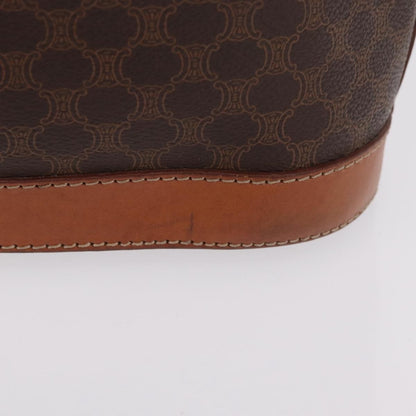 Celine Vintage Macadam Shopper Coated Canvas, Brown, Canvas, Tote Bag