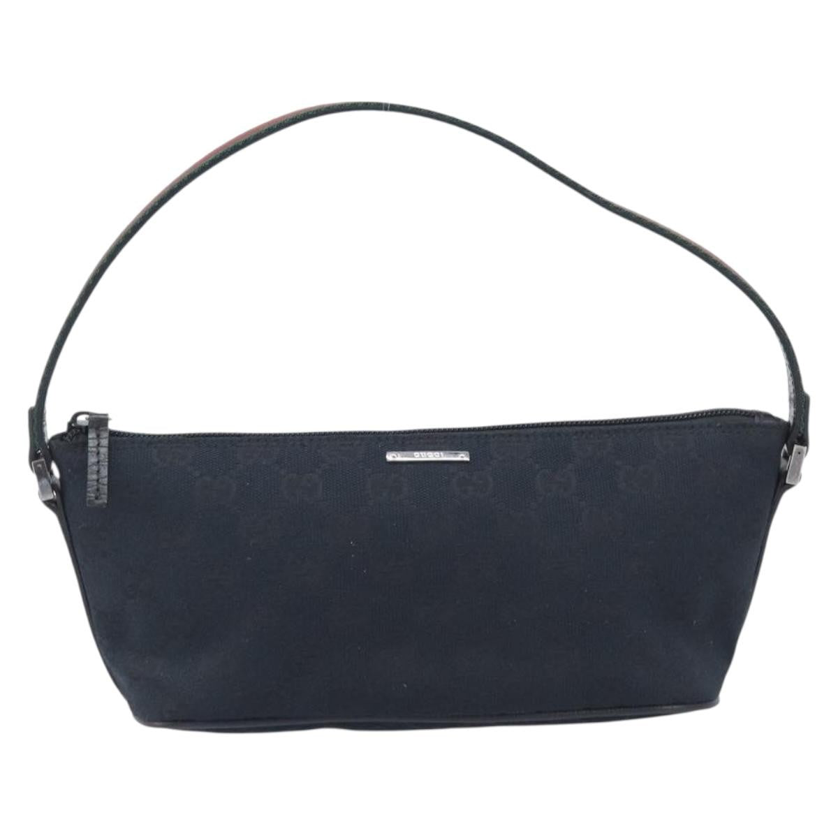 Gucci Zipped Pochette GG Canvas, Black, Canvas, Shoulder Bag