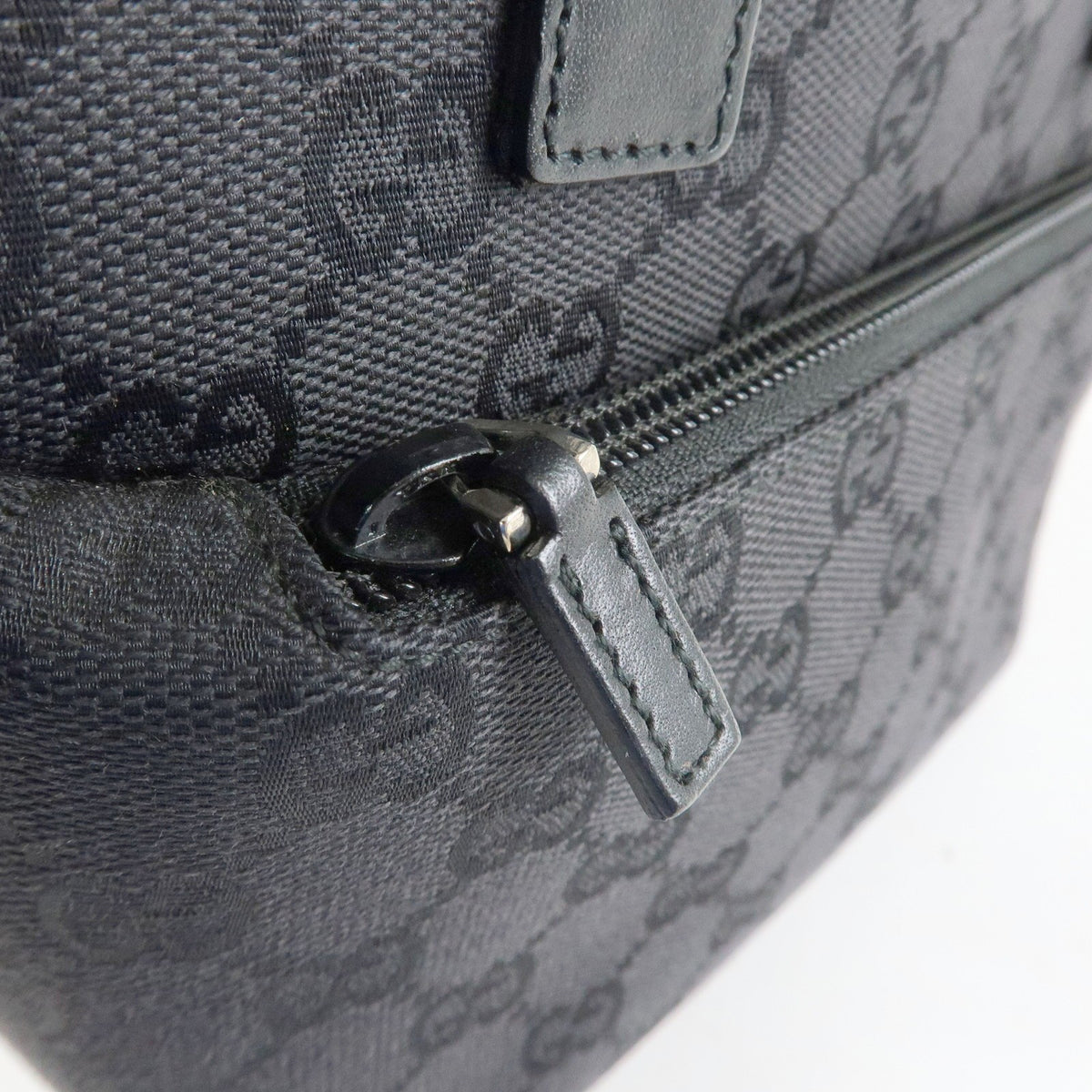 Gucci Tote GG Canvas and Leather, Black, Canvas, Tote Bag