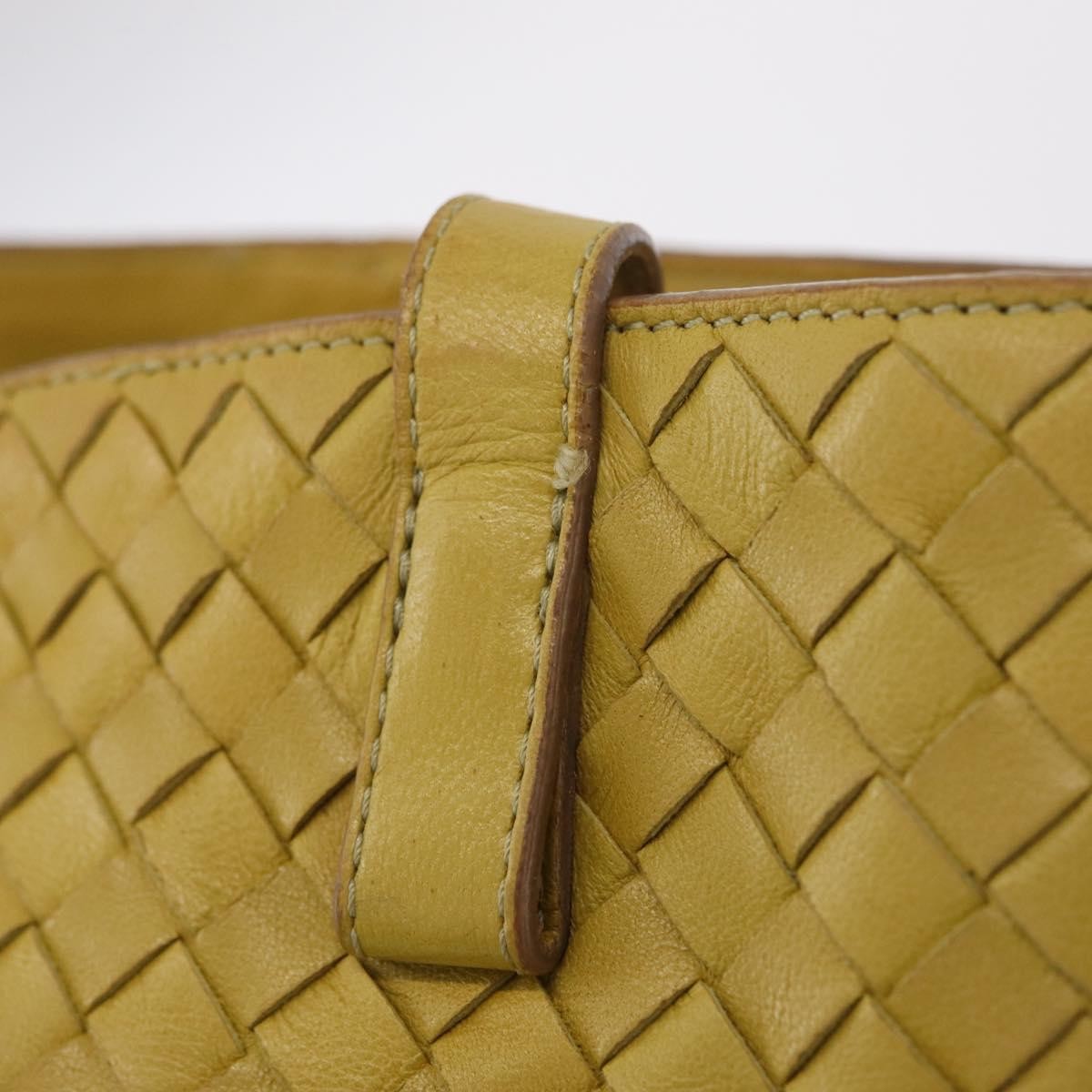 Bottega Veneta Belted Intrecciato Nappa, Yellow, Leather, Tote Bag