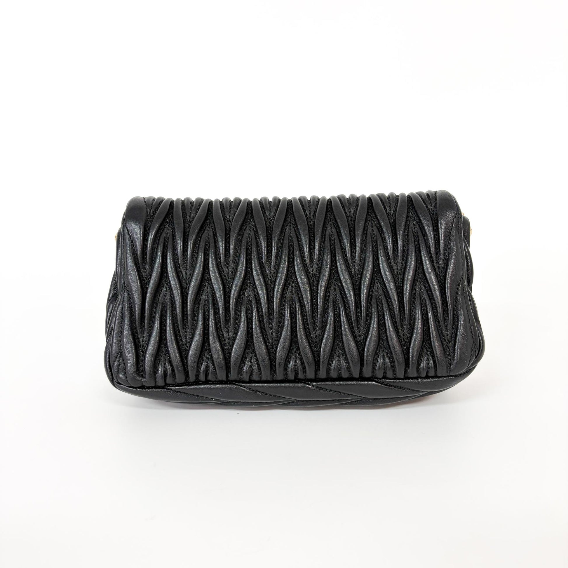 Miu Miu Nappa Matelassè Leather, Black, Leather, Shoulder Bag