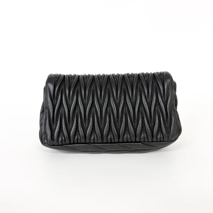 Miu Miu Nappa Matelassè Leather, Black, Leather, Shoulder Bag