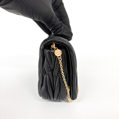 Miu Miu Nappa Matelassè Leather, Black, Leather, Shoulder Bag