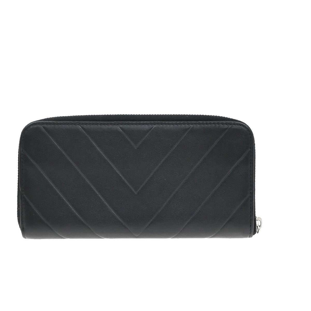 Chanel CC Charm Zip Around Quilted Lambskin, Black, Leather, Wallet