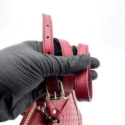 Gucci Convertible Dome Satchel Guccissima Leather, Burgundy, Leather, Handbag