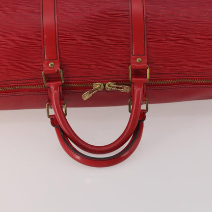 Louis Vuitton Keepall Epi, Red, Leather, Travel Bag
