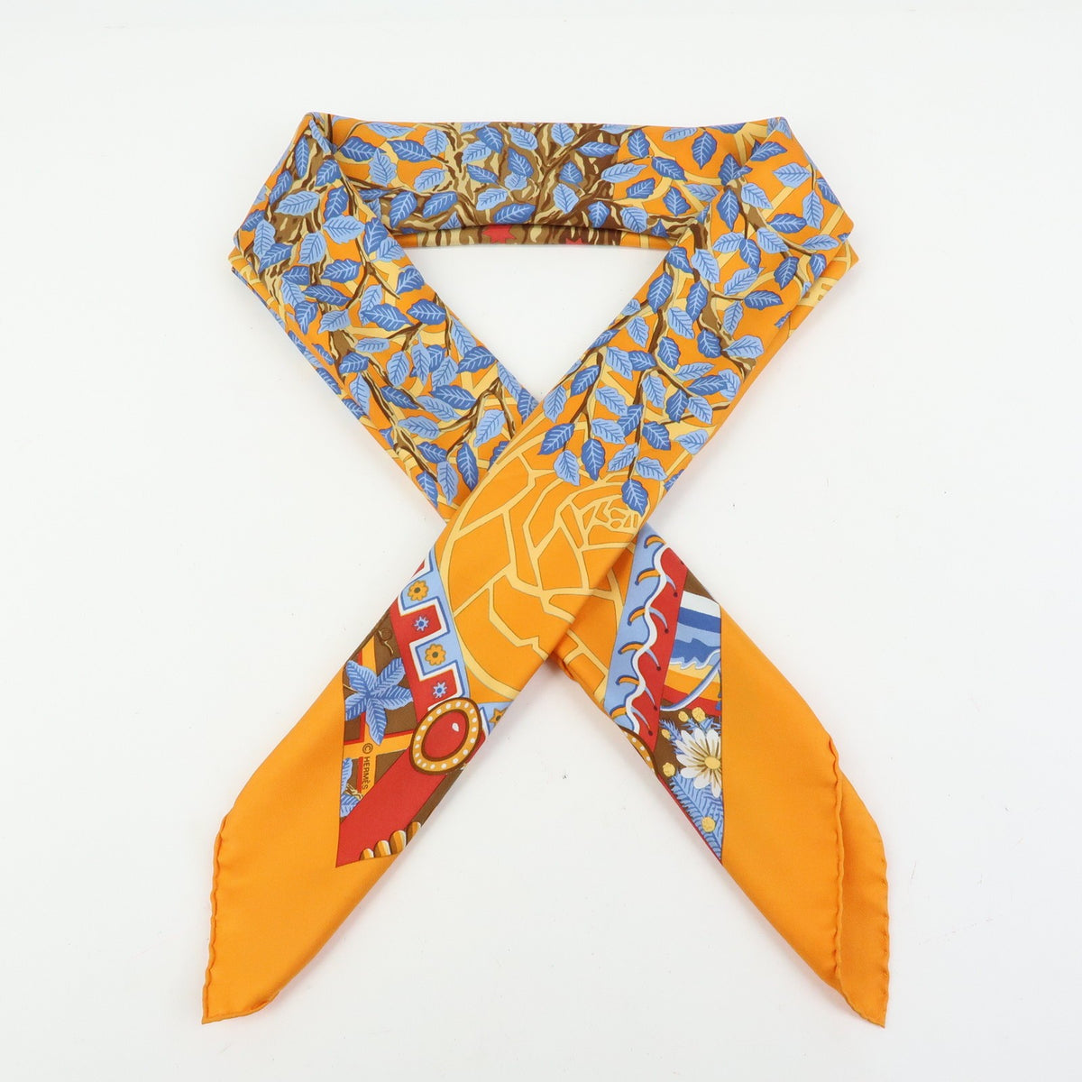 Hermes Carré 90 Silk multicolor, Orange, Silk, Scarf