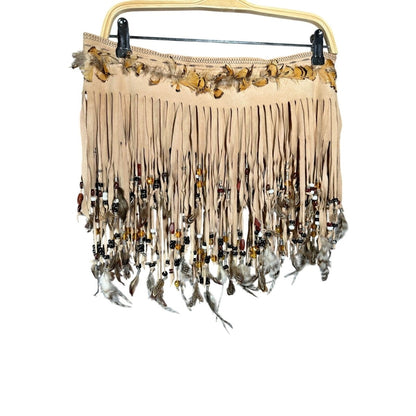 DOLCE & GABBANA Beaded Feather Fringe Skirt - Brandsamsara