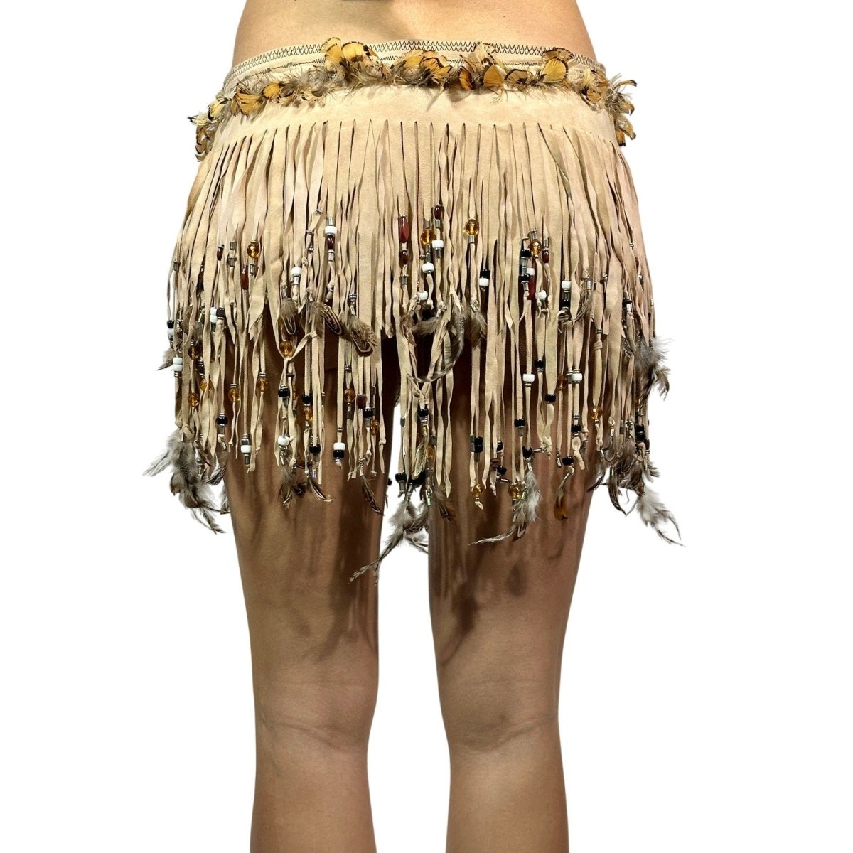 DOLCE & GABBANA Beaded Feather Fringe Skirt - Brandsamsara