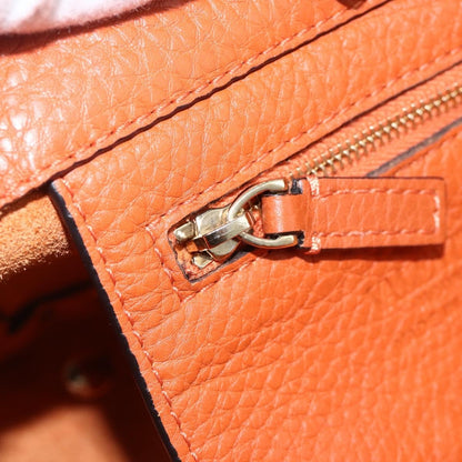 Valentino Garavani Rockstud Pebbled Leather, Orange, Leather, Tote Bag