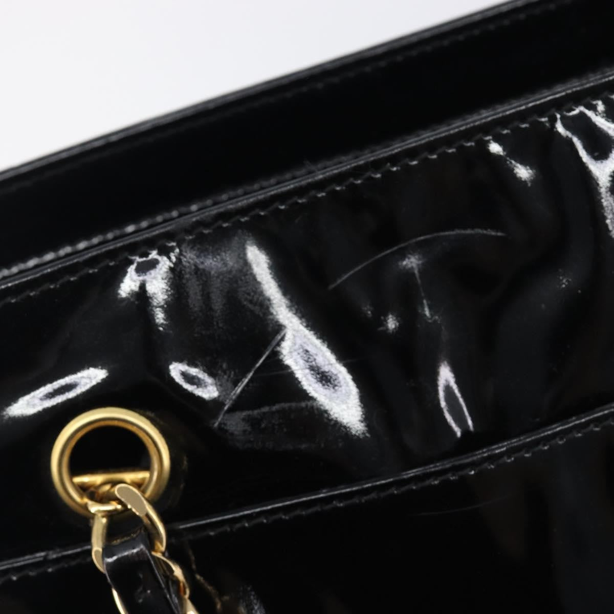 Chanel Coco Mark Patent Leather, Black, Patent Leather, Shoulder Bag
