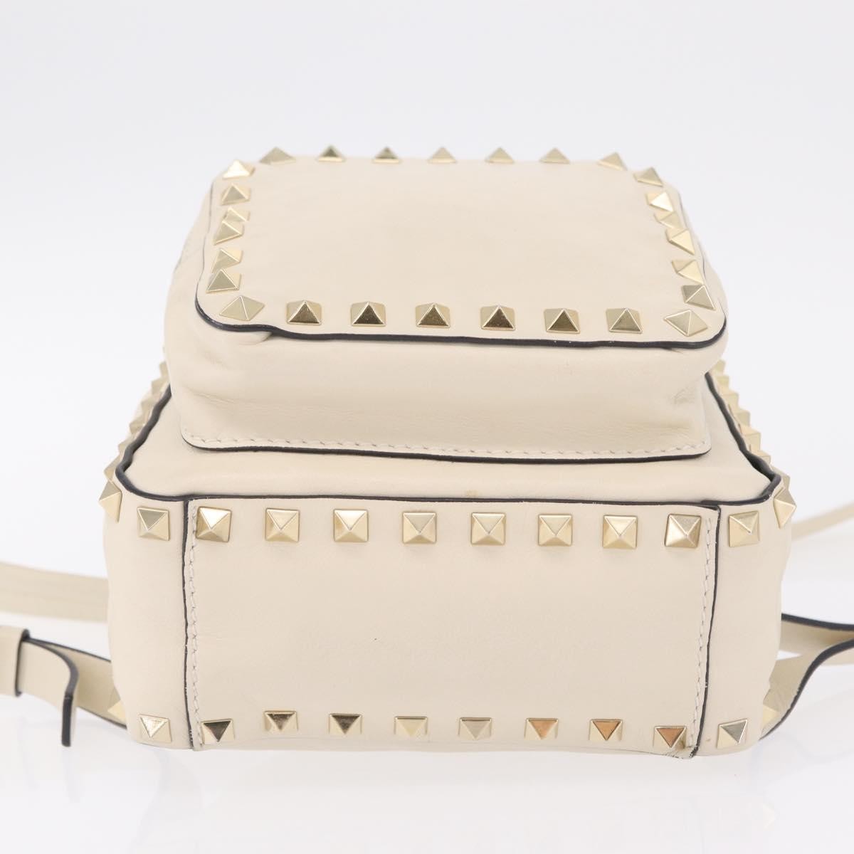 Valentino Garavani Rockstud Leather, Beige, Leather, Tote Bag