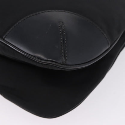 Prada Zip Messenger Tessuto with Leather, Black, Nylon, Handbag