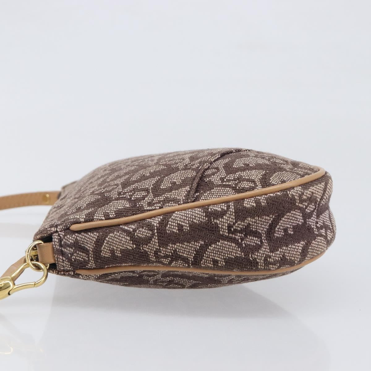 Christian Dior Vintage Saddle Bag Canvas, Brown, Canvas, Clutch